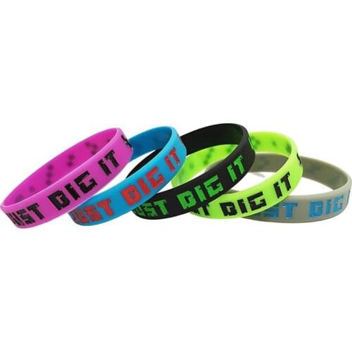 300pcs Pixelated Party Favor Miner Just Dig it sport silicone wristband bracelet shipping by DHL