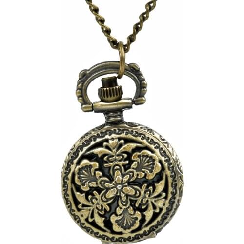 3043)Bronze Steampunk cactus flip Pocket Watch Necklace, 12pcs/lot, free ship, 2.7cm, Wholesale