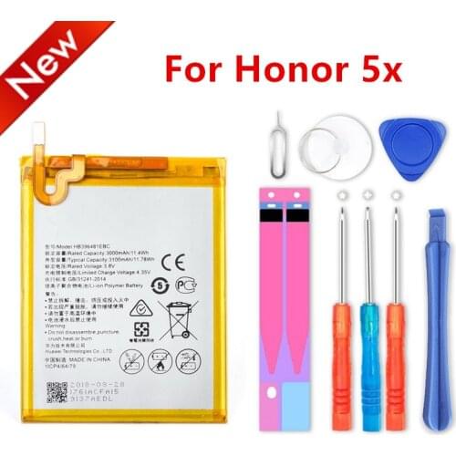 HB396481EBC 3100mAh Battery For Huawei Honor 5x KIW-L21 L23 L24 GR5 KII-L21 KII-L22 KII-L23 KII-L03 KII-L05 + tools