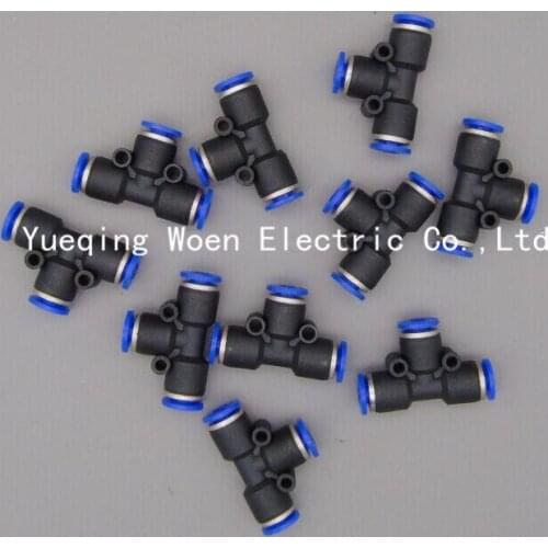 Free shipping PE-10, Pneumatic fittings 10mm tee fitting , push in quick joint connector PE3/8