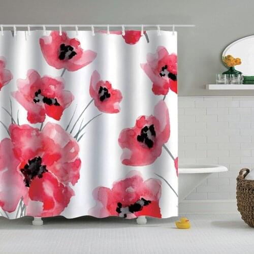 Dafield Hawaiian Tropical Leaf Flowers Decor Shower Curtain for Bathroom Hibiscus Plumeria Floral Plant