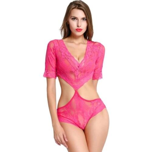 Exotic Apparel Women Sexy lingerie Sleeve piece pajamas lace teddy sexy costumes women intimates sexy underwear