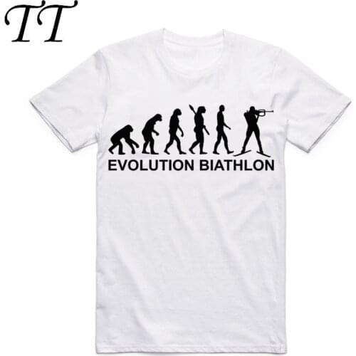Evolution Biathlon T-shirt Funny Men Evolution Cool O-neck Mens T Shirt Summer Casual Fashion Men Clothing