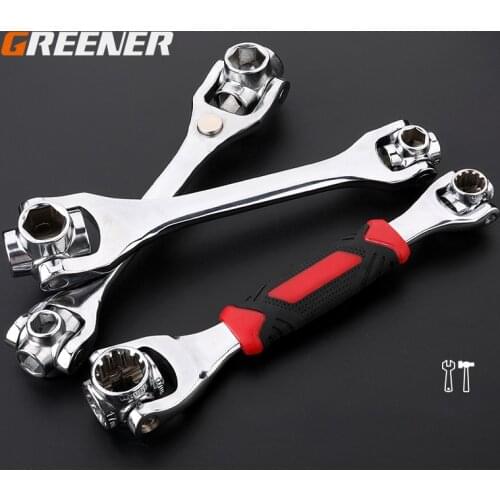 Greener Wrench 53 in 1 8 in 1Tools Socket Works with Spline Bolts Torx 360 Degree 6-Point Universial Furniture Car Repair 250mm