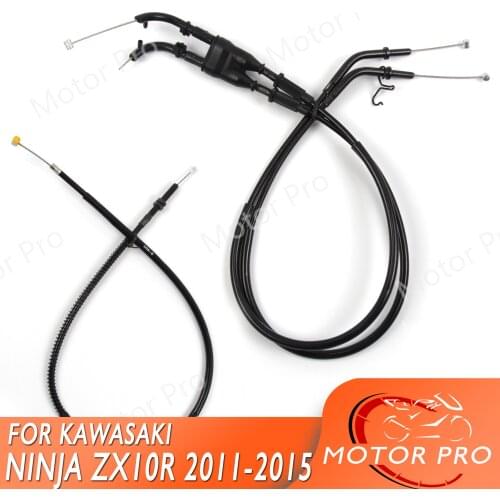 Throttle and Clutch Cable Kits For Kawasaki Ninja ZX10R 2011 - 2015 Stainless Wire Motorcycle Accessories ZX-10R 2012 2013 2014