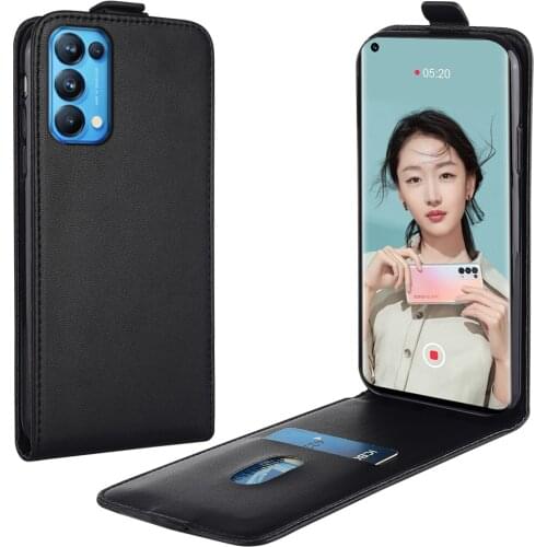 Flip Up and Down Leather Case for OPPO Reno5 Pro 5G PEDM00 CPH2207 CPH2145 Vertical Cover for Reno 5Pro 5G Case Phone Bag