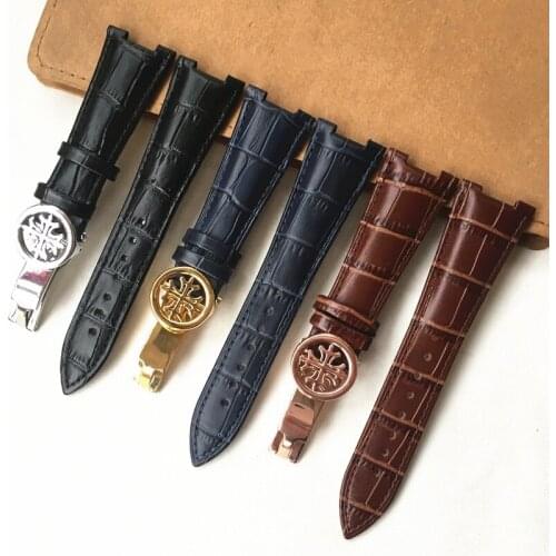 Leather Watch Band for PP 5711 5712G Nautilus watchs Mens and Womens Special Notch Wristband 25mm