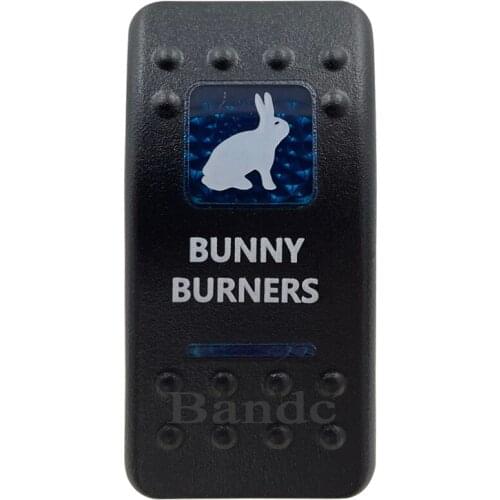 Cover Cap Only！Car Boat RV BUNNY BURNERS Rocker Switch Cover Cap Blue Window Labeled Control Cap Accessories