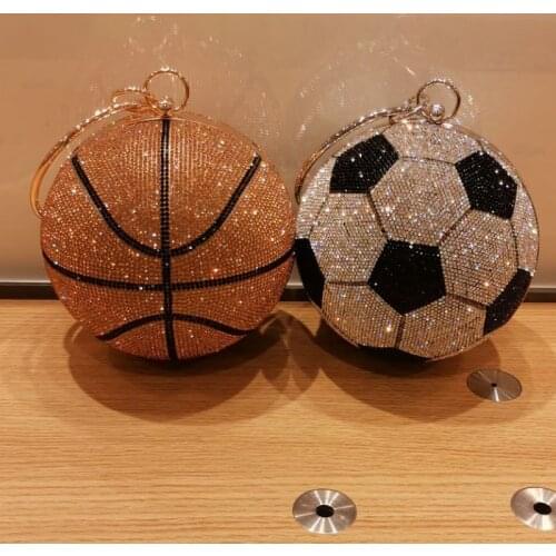 2021 Small Basketball Dinner Bag Personality BLING American Clutch Bag Cosmetic Bag Mini Dinner Bag