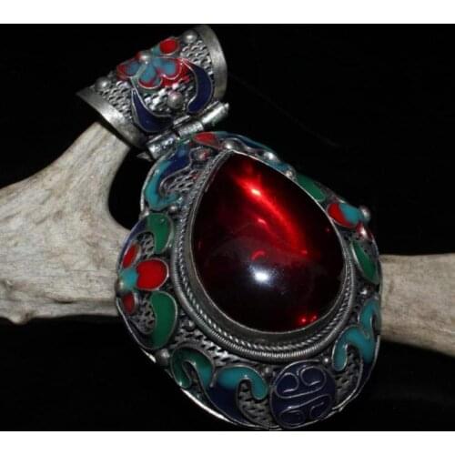 Chinas cloisonne inlaid Zircon Cupronickel small pendant
