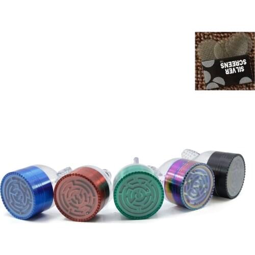 3 layer 52x82mm Maze shape funnel style metal smoking herbal grinder tobacco cigarette Hemp Pepper grinder Pipe accessories