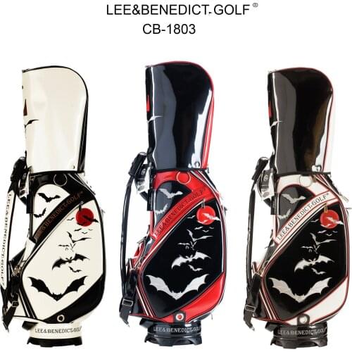 New LEEB Standard Golf Bag PU Double-Sided Leather Golf Caddie Cart Bag With Rain Cover 3 Colors For Man