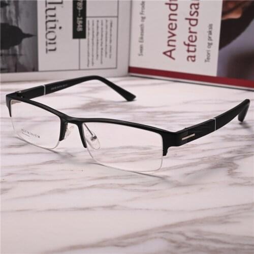 Rockjoy Aluminum Eyeglasses Frames Male Semi Rimless Glasses Men Ultralight Spectacles for Prescription Reading Optical Lens