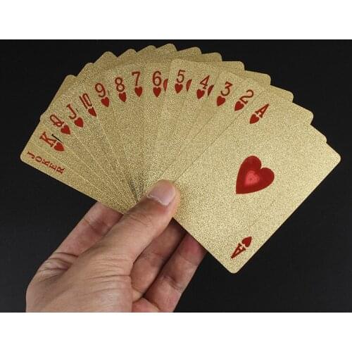 One Deck Gold Foil Poker Euros Style Plastic Poker Playing Cards Waterproof Cards Good Price Gambling Board game