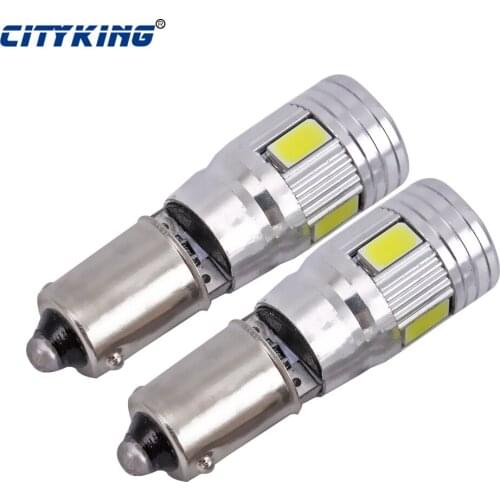 Wholesale 2pcs/Lot Canbus ba9s led bulb 5630 5730 smd car Light Canbus T4W ba9s 6smd CAR LIGHT LED Error Free White Light Bulbs