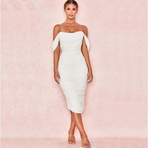 Wholesale 2020 Newest Women dress multiple colour Strapless Sweet and sexy Boutique Celebrity Cocktail party bandage dress