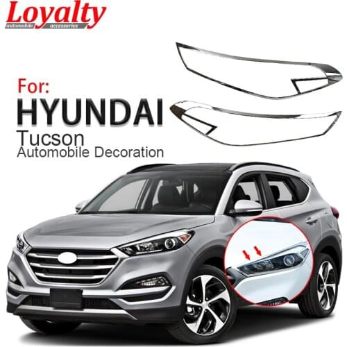 Loyalty for Hyundai Tucson 2015 2016 2017 Front Headlight Lamp Trim Cover ABS Chrome Car Styling Auto Accessories