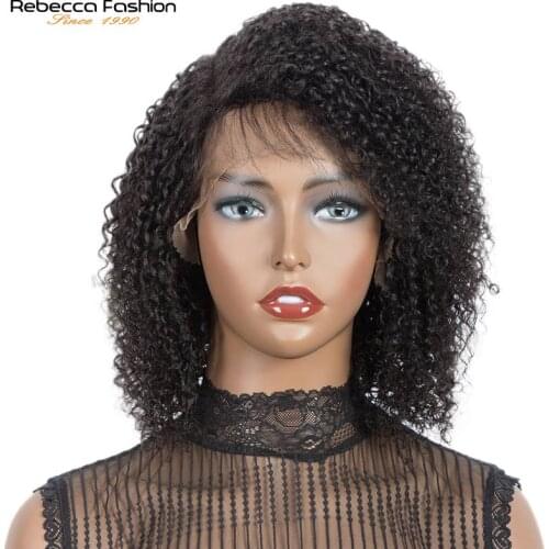 Human Hair Wigs Short Hair with Baby Hair Cheveux Naturels frange Humains Femme Lace Part Wig Brazilian Kinky Curly Human Wigs