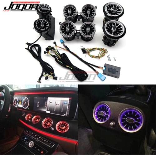 Front Dashboard Console AC Condition Air Vent Outlet Turbo Trim Atmosphere Ambient Light For Mercedes Benz E Class W213 2017