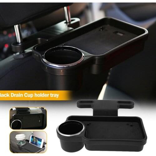 Car Headrest Tray Backseat Organizer Foldable Back Beverage Rack Multi Tray Travel Table Car Dining Tray Food Cup Holder Stand