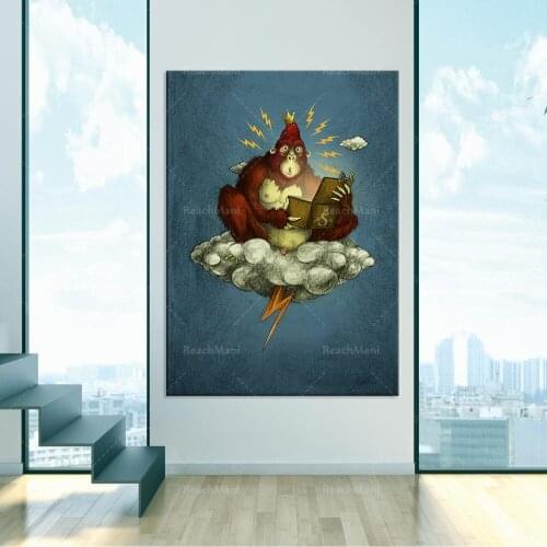 Monkey poster street art canvas painting wall art living room home decor posters and prints wall decoration