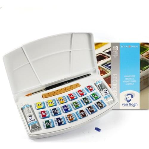 Royal Talens Van Gogh Solid Watercolor 12/15/18/24 Colors Professional Watercolor Paint Set