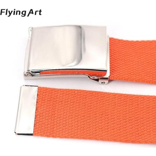 Men&women Casual Belt Fashion Luxury Couples Customized Logo Metal Buckle Tactical Designer Belts Jeans Cotton Multicolor Belt