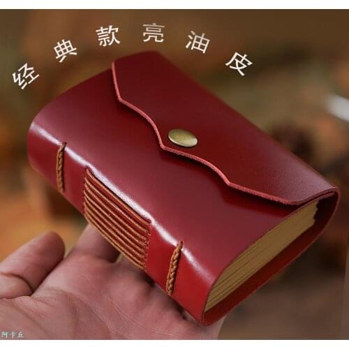 HandMade Cool Pocket Mini Genuine Leather Journal Thick Notebook Blank Kraft Paper Sketchbook Gift