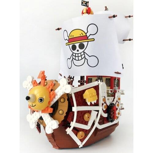 Sembo 1484pcs Anime One Piece Pirates Ship Thousand Sunny Boat Cartoon Action Figure Building Blocks Toy for Kids Gifts 6298