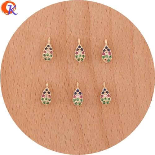 Cordial Design 50Pcs 4*10MM Earrings Connectors/Hand Made/Drop Shape/Jewelry Accessories/Earring Findings/DIY Making/CZ Charms