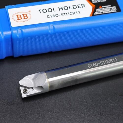 BB STUCR STFCR Lathe Screw Boring Bar S10K S12M Internal Turning HSS C08K Carbide Alloy Steel Tool Holder 0902 1102 16T3 TCMT