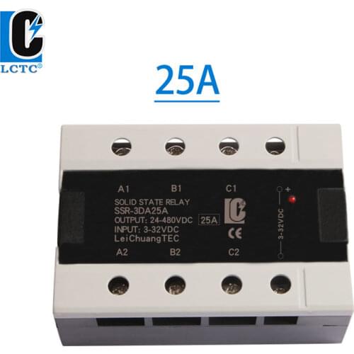 Three Phase solid state relay 25A DC/AC 3 phase SSR LeiChuang TEC new