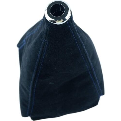 Universal Car Gear Shift Boot Cover Suede PU Leather Gear Stick Shift Shifter Cover Gaiter Black Red Blue