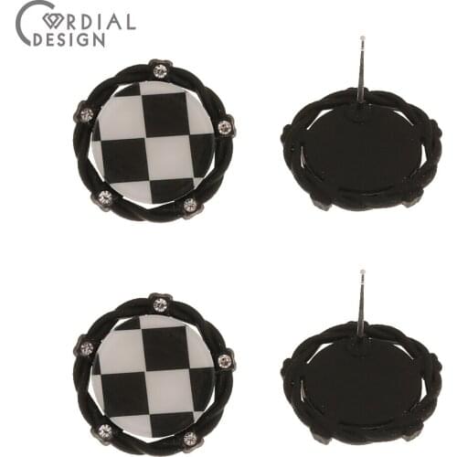 Cordial Design 50Pcs Jewelry Accessories/Earrings Stud/Resin Effect/Jewelry Findings & Components/Round Shape/DIY Making