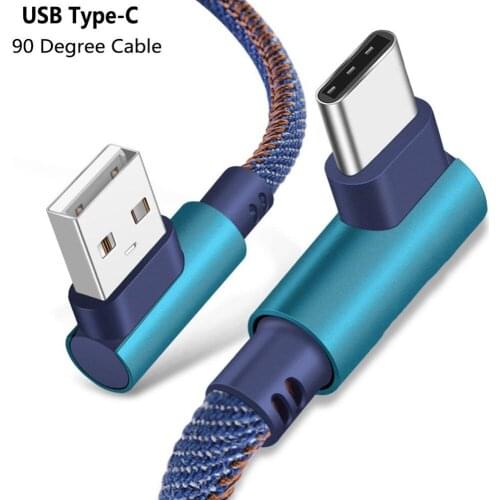 1M High-Quality Practical Type-C USB Micro USB 3.1 Cable 90 Degree Right Angle Data Trans-Cable Sync Charging Core Cable