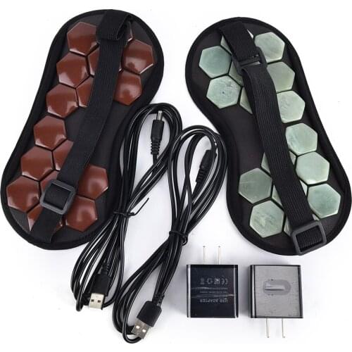 1PCS Physical Therapy Nature Jade Stone Germanium Tourmaline Sleep Office Use Face Eye Mask For Travel