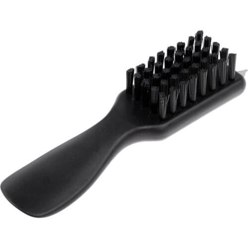 1 Pcs Portable Golf Brush Groove Cleaner Shoes Brush Cleaning Nylon Shoehorn Handle and Spike Wrench for Golfer Black