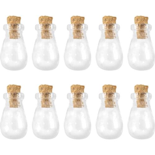 Water Drop Mini Cute Bottles Pendants Small Glass Bottles With Cork Transparent Clear Jars Gifts Vials 100pcs Free Shipping