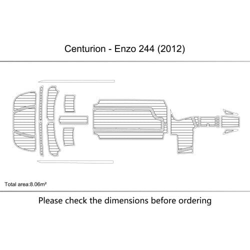 2012 Centurion Enzo 244 cockpit Swimming platform 6mm EVA Non-slip mat fAUX TEAK FLOOR CARPET MAT