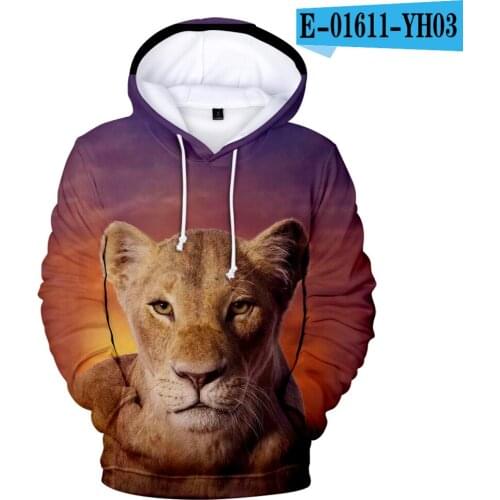 2020 Popular Film Long Sleeve Children Hoodies Sweatshirt Boy Girl Ferocious Animal Pullovers Glory Kingdom King The Lion King
