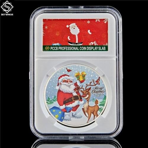 2019 Christmas Coin Ornaments Gift Silver 1OZ Coin Frosty The Snowman Happy Holidays Christmas Toy w/ Capsule Displa