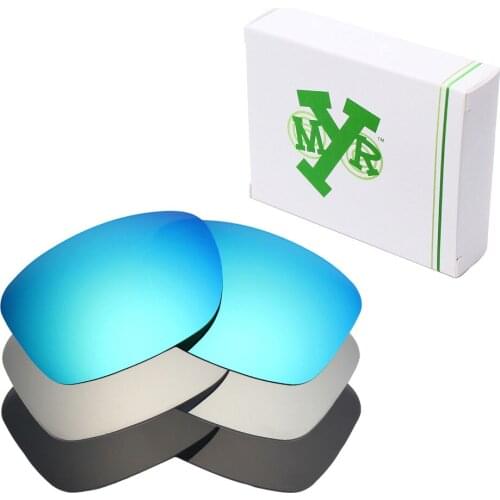 3 Pairs Mryok POLARIZED Replacement Lenses for Oakley Jupiter Squared Sunglasses Stealth Black & Ice Blue & Silver Titanium