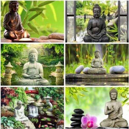 Kexinzu 5D DIY Diamond Art Kits Religion Diamond Painting Embroidery Cross Stitch Buddha Rhinestones Full Mosaic Handmade Gift