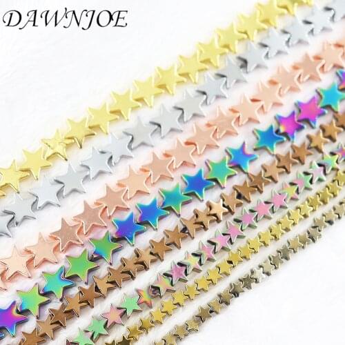60-110pcs 4/6/8mm 8color Fashion Star Natural Stone Hematite Spacer Beads DIY Beads for Jewelry Making bracelet