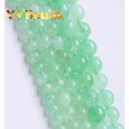 Round Green Jades Beads Smooth Stone Loose Spacer Beads For Jewelry DIY Making Bracelet Accessories 15'' 6mm 8mm 10mm Wholesale