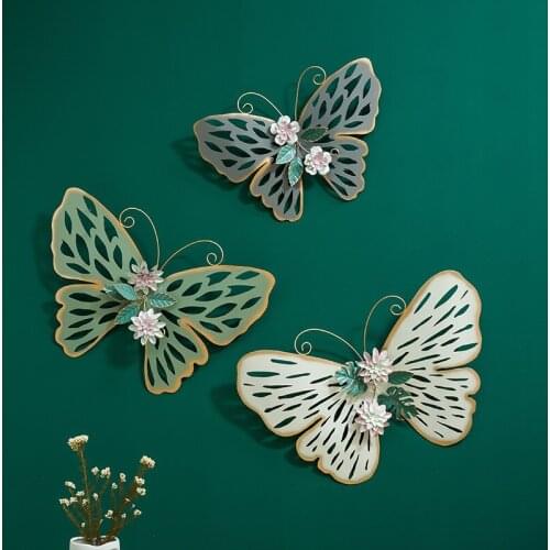 Children room butterfly wall decoration Arts and crafts Metal Wrought iron Animal 3D girl room decor aesthetic Wall hanging