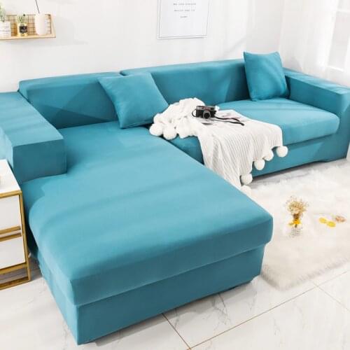 Elastic Stretch Slipcovers Sectional Sofa Cover for Living Room Couch Cover L Shape Armchair Single Double Three Seat Sofa Cover