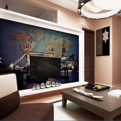 European Retro London Wall Mural 3D Murals Wallpaper for Living Room TV Background House Decor Painting Wall Paper Mural
