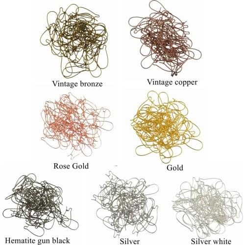 100 pcs solid brass 1inch French teardrop Earring Wire Hook Dangle Charm DIY Making findings assorted colors