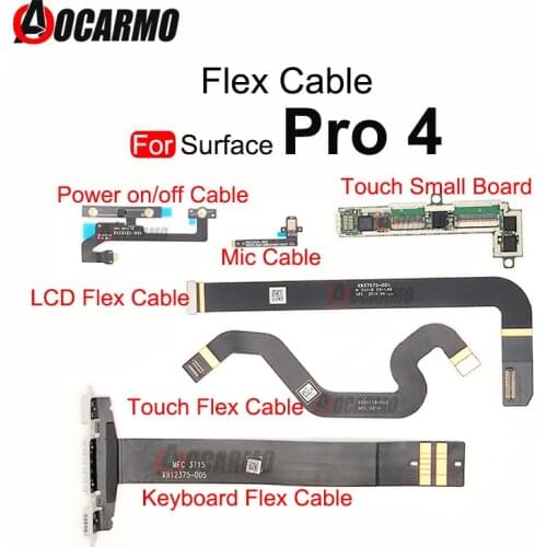 Aocarmo For Microsoft Surface Pro4 Pro 4 1724 Touch LCD Flex Cable Connectors Small Board Keyboard Bottom Micphone Flex Cable
